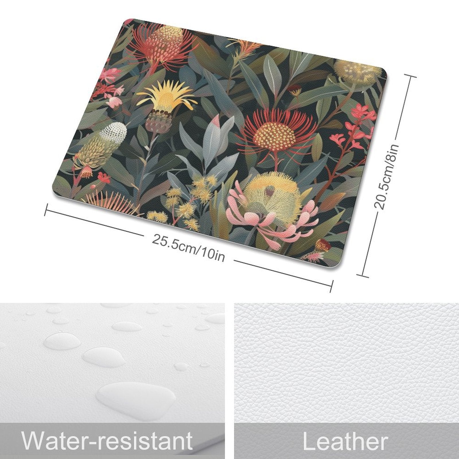 Australian Native Flowers - Leather Mouse Pad Leather Mouse Pad Plants Printed Offshore