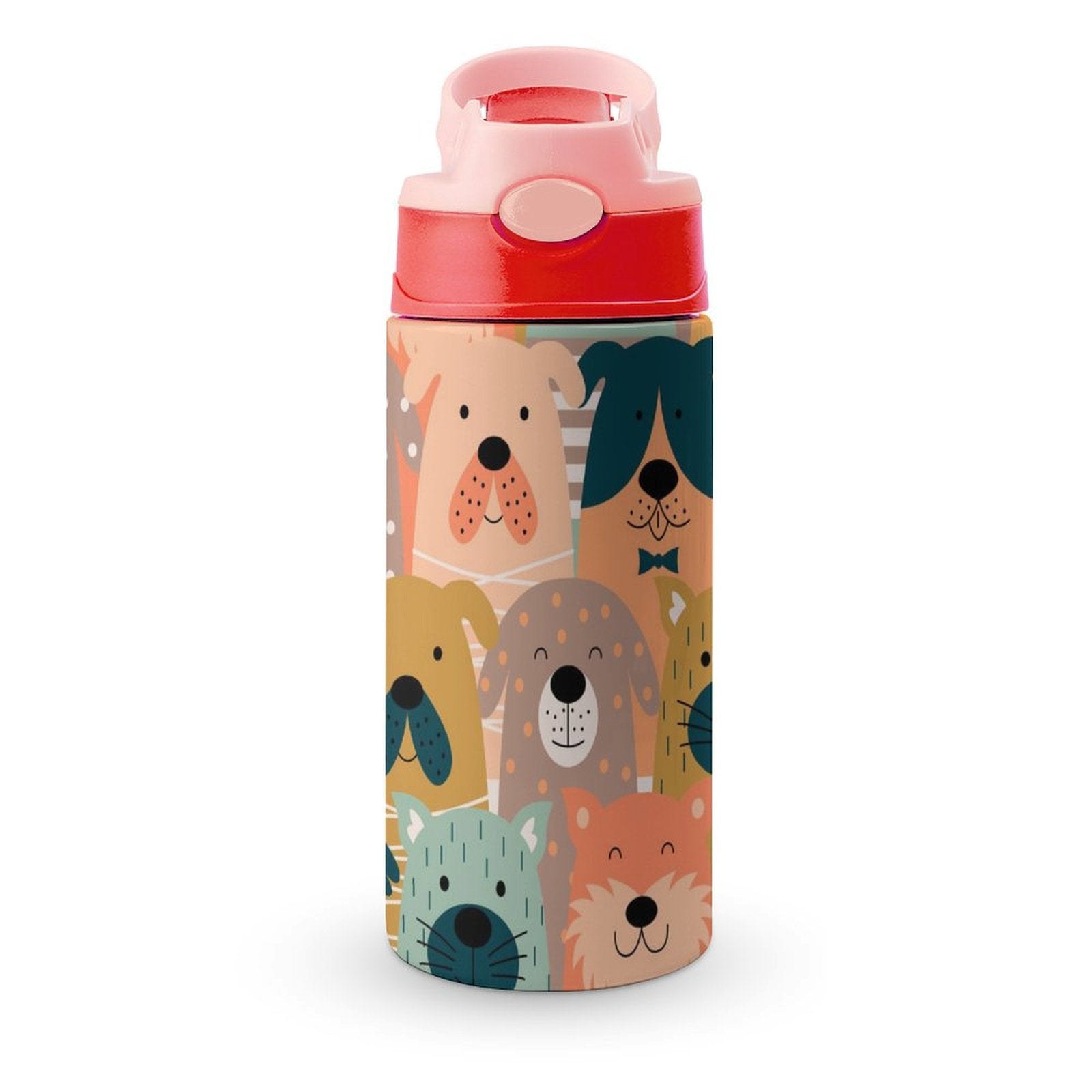 Dog Crowd - Little Kids Water Bottle pink 350ml Little Kids Water Bottle animal Printed Offshore