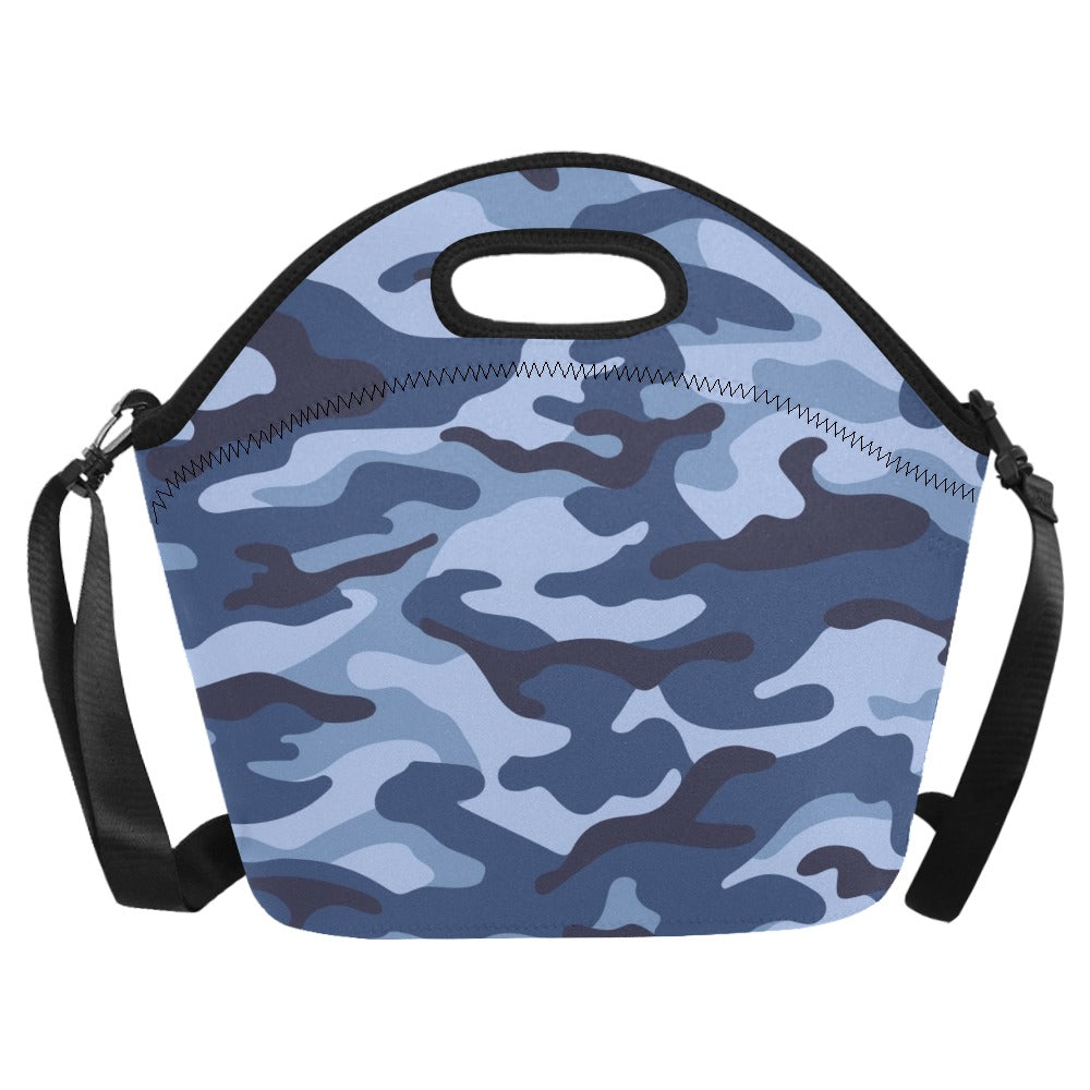 Blue Camouflage - Neoprene Lunch Bag Neoprene Lunch Bag Printed Offshore