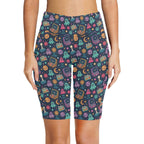 Space Arcade Women's Bike Shorts With Side Pockets