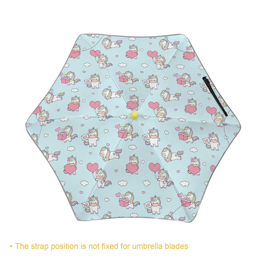 Rainbow Unicorn Kids Safe Round Corner Umbrella