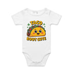 Taco Bout Cute AS Colour Baby Bodysuit White Baby Bodysuit Food Printed In Australia