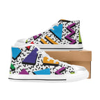 80's Abstract - Women's High Top Canvas Shoes Womens Classic High Top Shoes Printed Offshore Retro