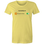 Currently On Aeroplane Mode - Womens T-shirt Yellow Womens T-shirt Printed In Australia Tech