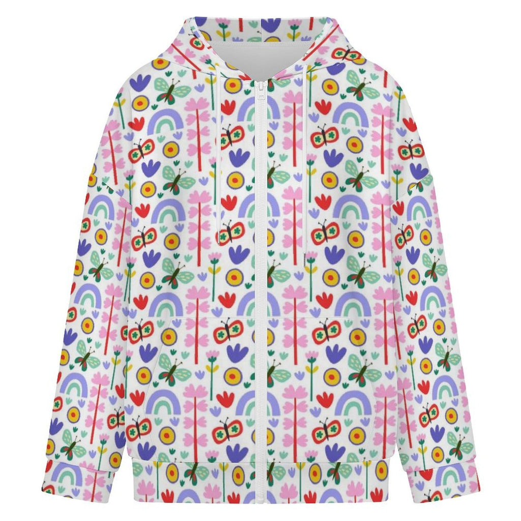 Rainbows And Butterflies Women's Full-Zip Hoodie