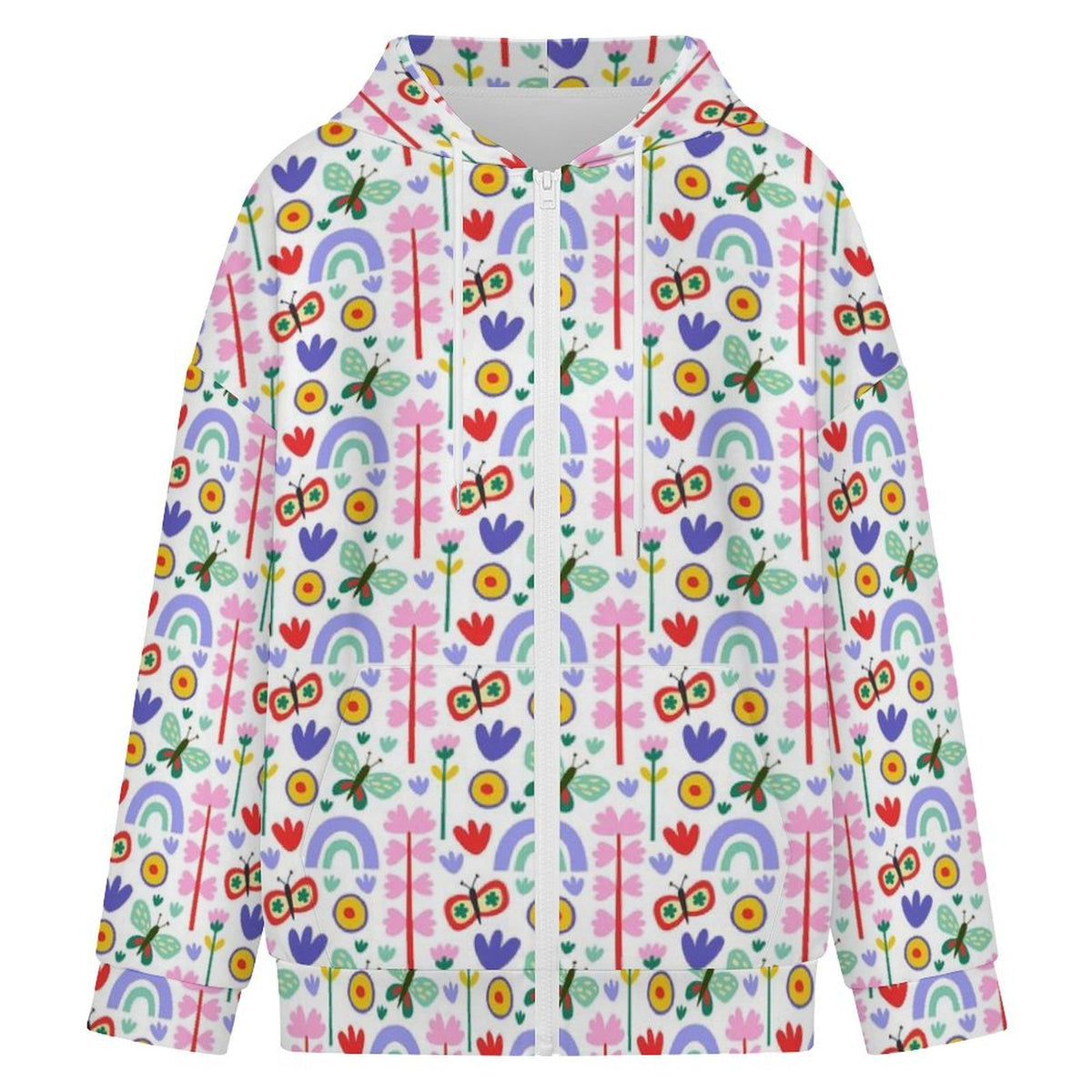 Rainbows And Butterflies Women's Full-Zip Hoodie