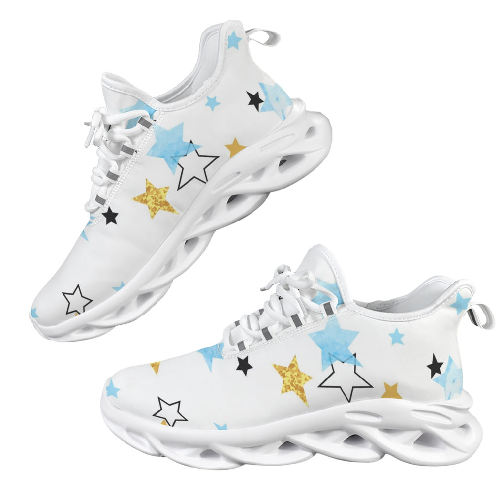 Stars In Blue And Gold Women's Twisted Sole Sneakers
