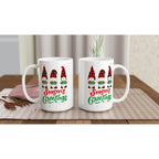 Christmas Gnome, Season's Greetings - White 15oz Ceramic Mug Christmas 15oz Mug Christmas Globally Fulfilled