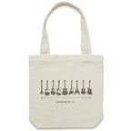 Guitar Timeline - Canvas Tote Bag Cream One Size Tote Bag Music Printed In Australia