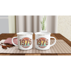 Personalised 1976 Classic White 12oz Enamel Mug Personalised Enamel Mug Globally Fulfilled