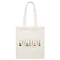 Guitars In Every Colour - Parcel Canvas Tote Bag Default Title Small Tote Bag Music Printed In Australia