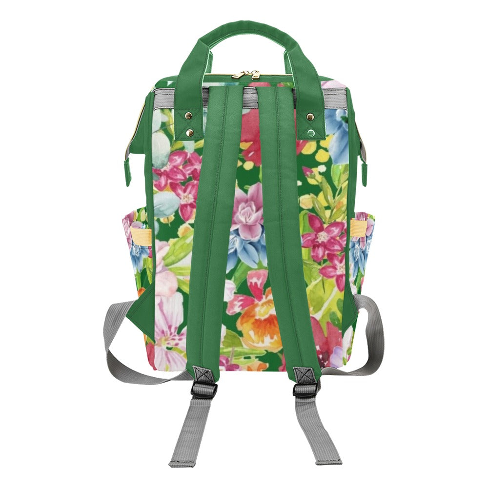 Bright Floral - Multi-Function Backpack, Nappy / Diaper Bag