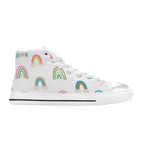 Cloud Rainbows - Kids High Top Canvas Shoes