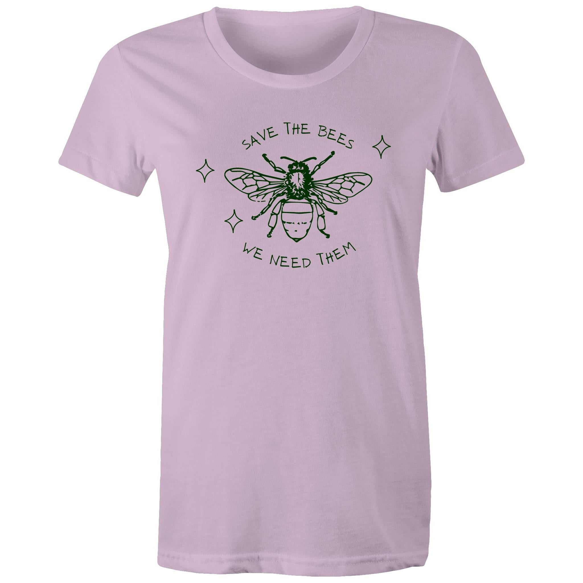 Save The Bees - Womens T-shirt Lavender Womens T-shirt animal Printed In Australia