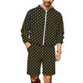 Yellow Lightning Men's Lightweight Sun Hoodie & Shorts Set 4XL Men's Lightweight Sun Hoodie & Shorts comic Printed Offshore