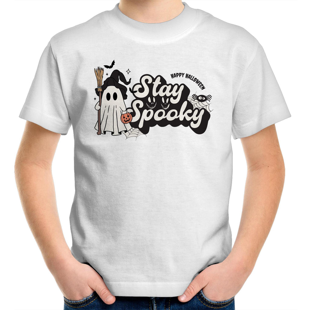 Stay Spooky, Halloween - Kids Youth T-Shirt White Kids Youth T-shirt Halloween Printed In Australia