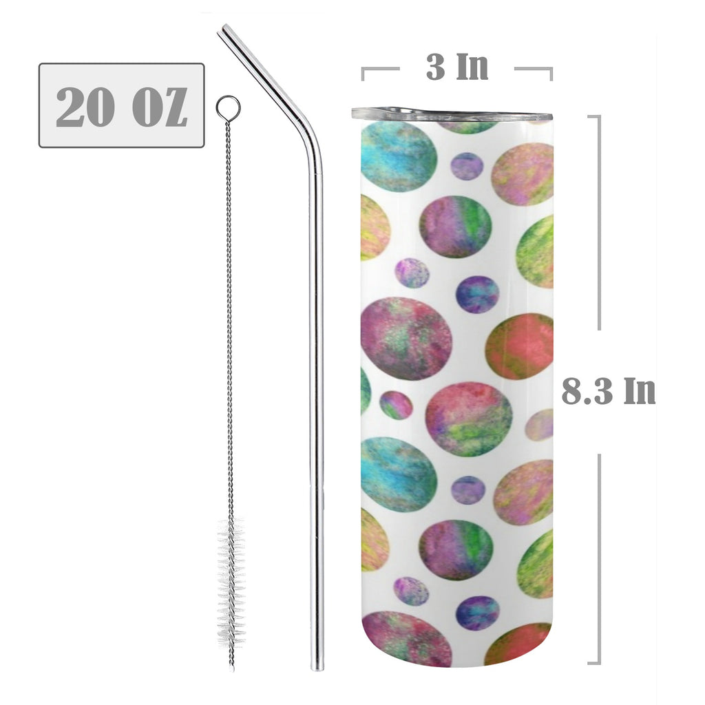 Watercolour Planets 20oz Tall Skinny Tumbler with Lid and Straw
