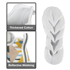 Abstract Shapes In Blue And Yellow Women's Twisted Sole Sneakers