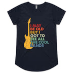 I May Be Old But At Least I Got To See All The Cool Bands - Womens Scoop Neck T-Shirt Navy Womens Scoop Neck T-shirt Music Printed In Australia