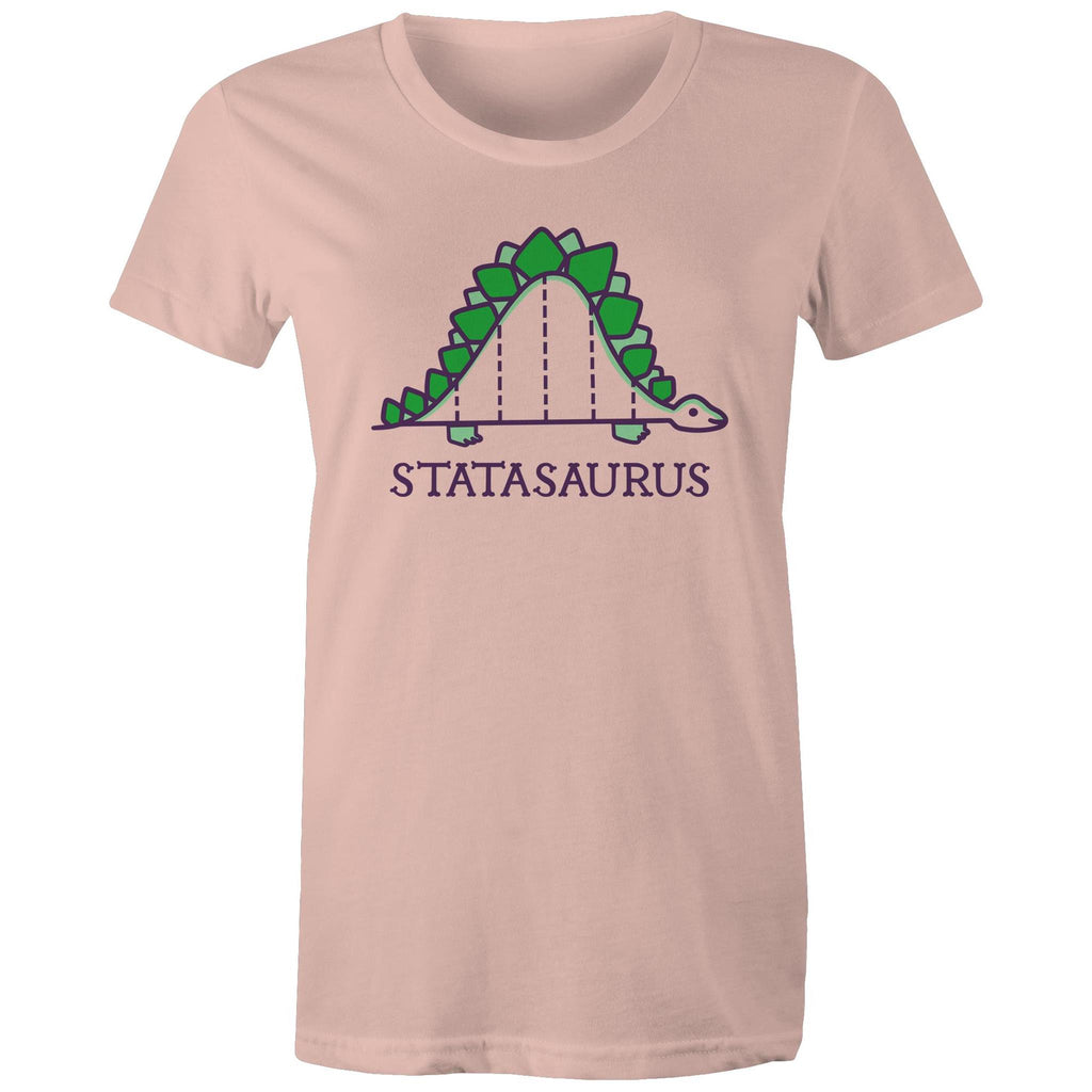 Statasaurus, Maths Women's AS Colour T-shirt Pale Pink Womens T-shirt Maths Printed In Australia