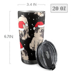 Christmas Dogs - 20oz Mobile Tumbler with Lid (Black Lock) 20oz Travel Mug Christmas Printed Offshore