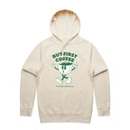 But First Coffee - Mens Hoodie Ecru Mens Hoodie Coffee Printed In Australia