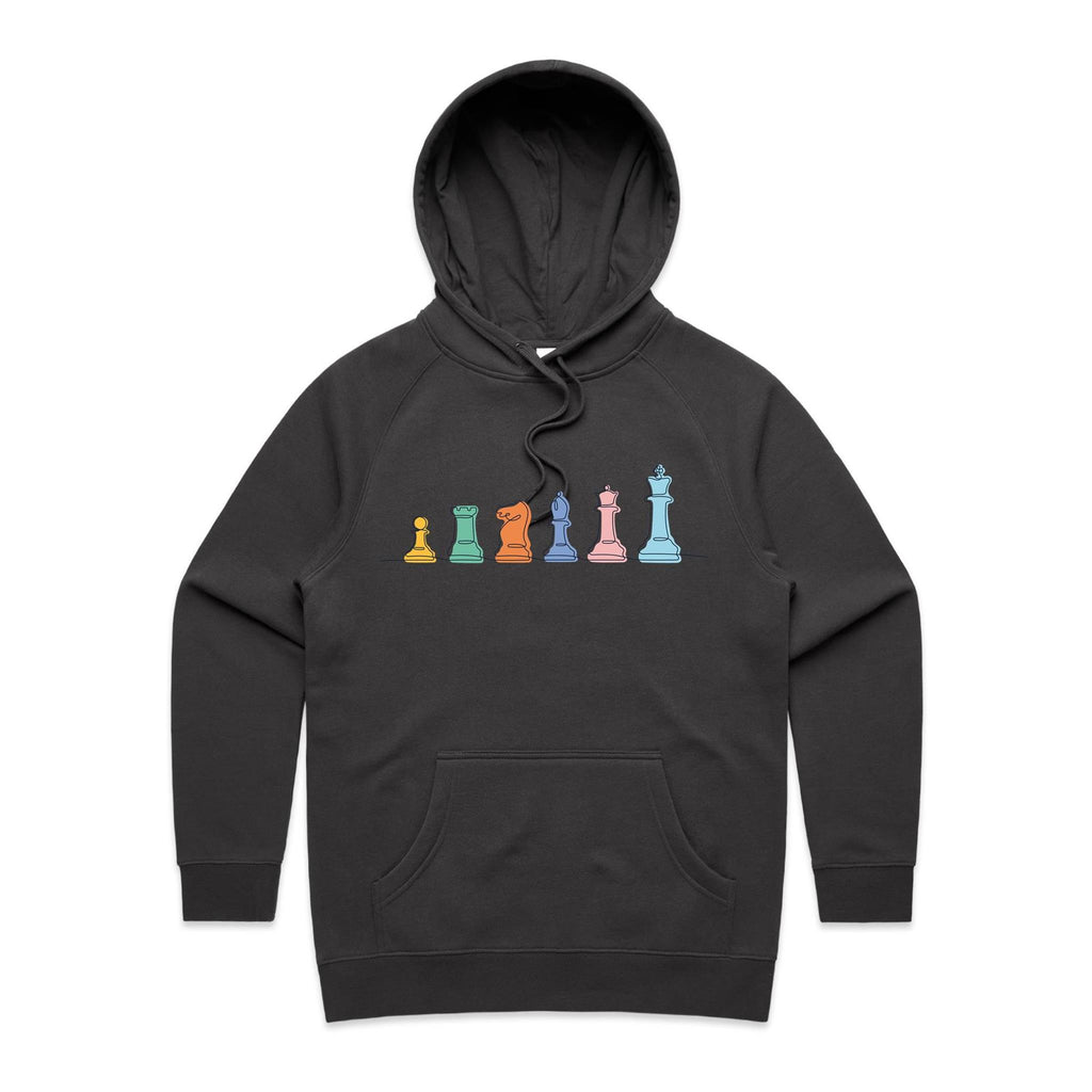 Chess - Womens Hoodie Coal Womens Hoodie Chess Games Printed In Australia