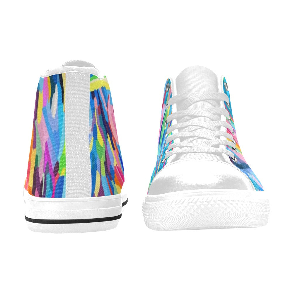 Brushstrokes - Kids High Top Canvas Shoes