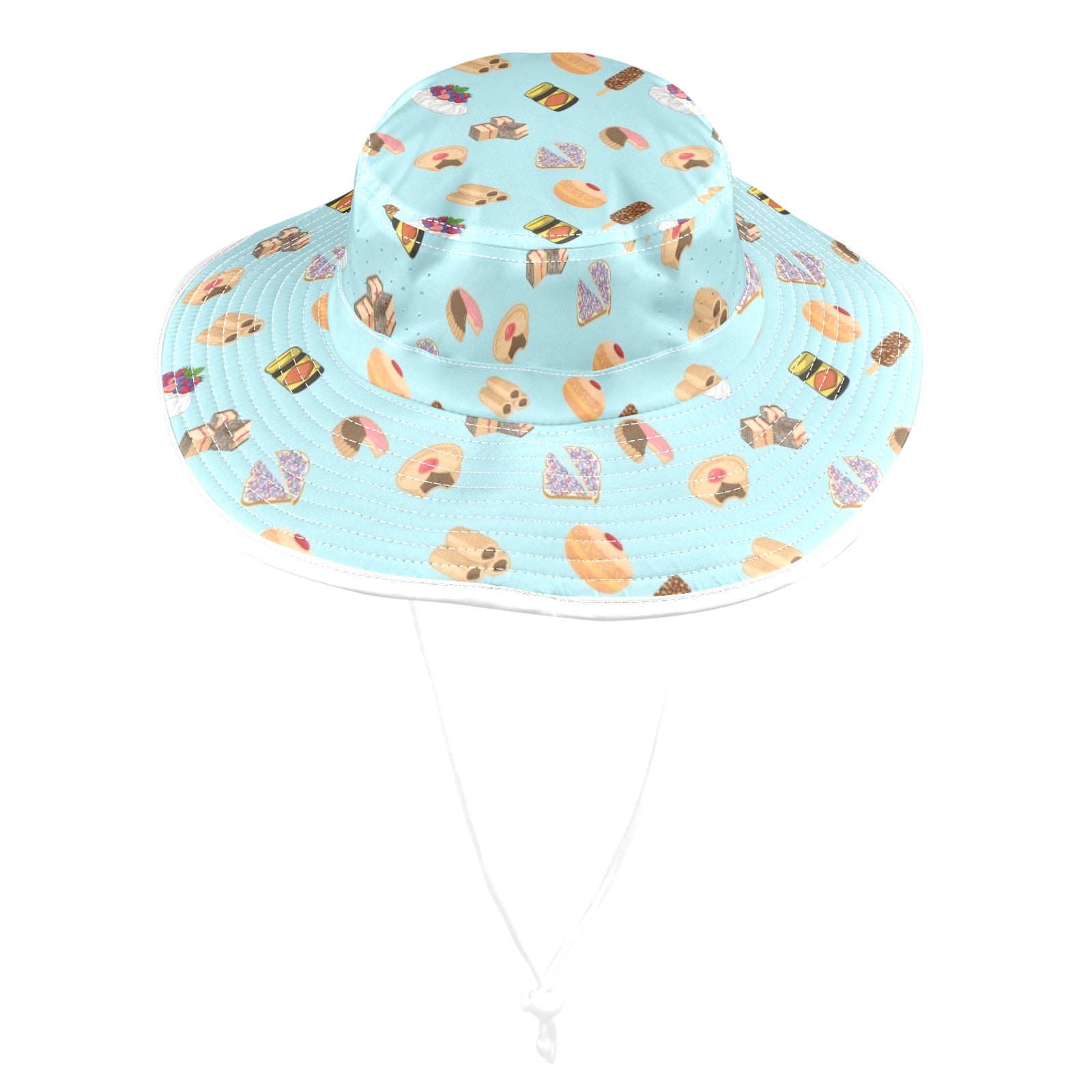 Classic Aussie Food Icons Wide Brim Bucket Hat Wide Brim Bucket Hat Australia Food Printed Offshore