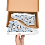 Penguin Love - Kids High Top Canvas Shoes