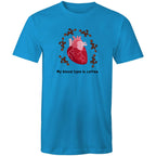 My Blood Type Is Coffee - Mens T-Shirt Arctic Blue Mens T-shirt Coffee Printed In Australia