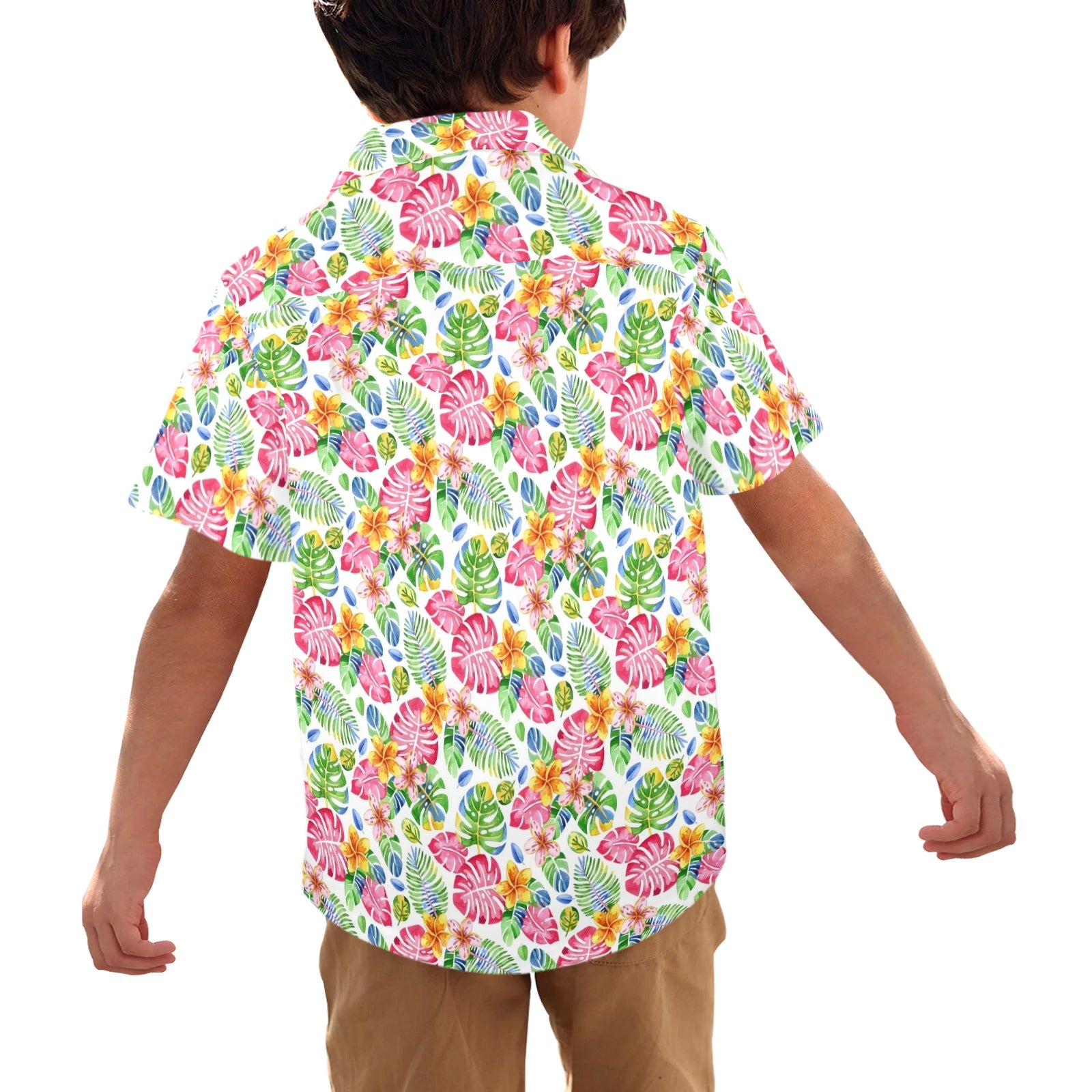 Bright Painted Tropical Junior Kids Hawaiian Shirt