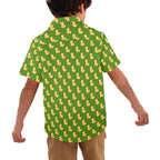 Rubber Ducks On Green Junior Kids Hawaiian Shirt