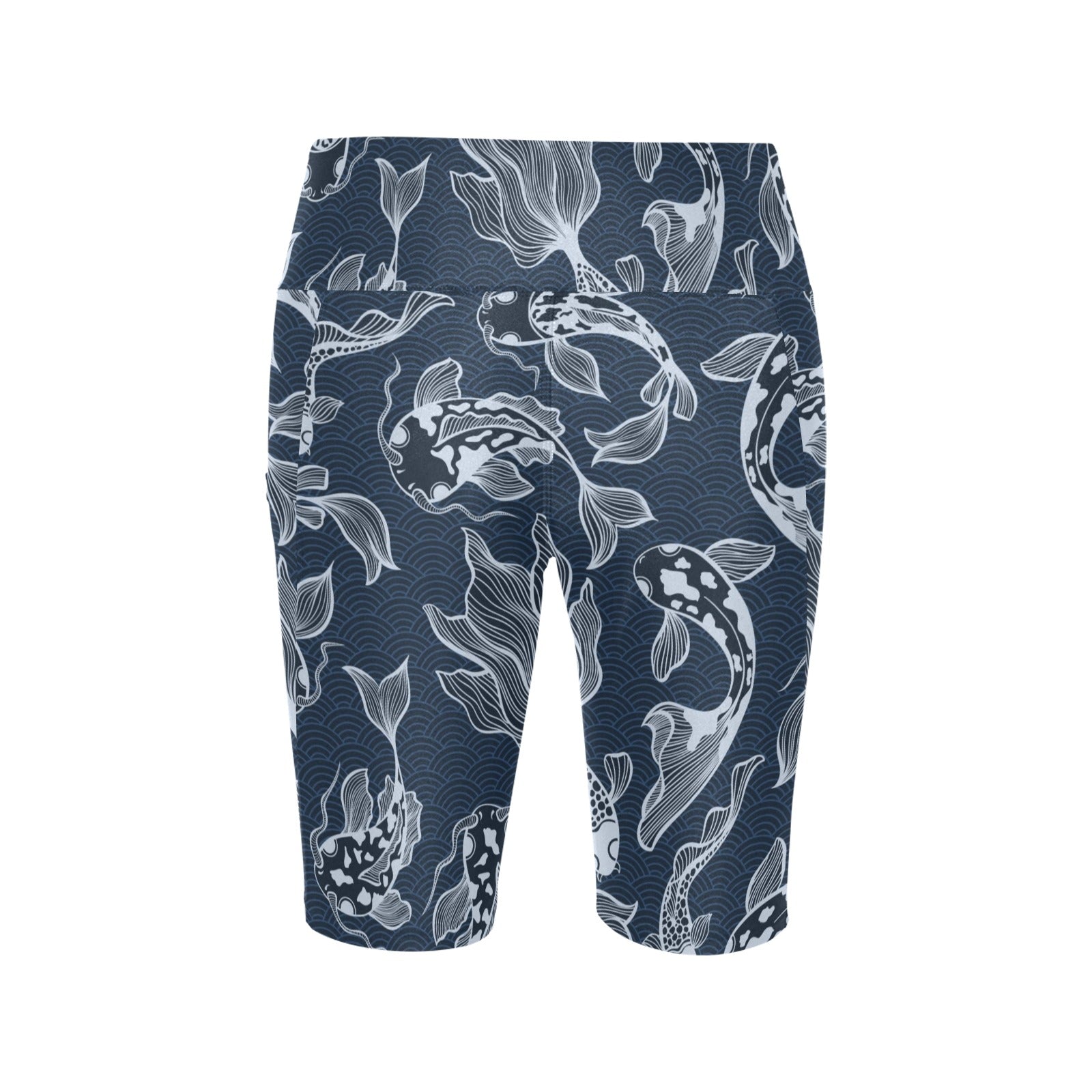 Blue Fish Women's Bike Shorts With Side Pockets Women's Bike Shorts animal Ocean Printed Offshore