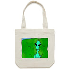 Alien Backing Into Hedge Meme - Canvas Tote Bag Cream One Size Tote Bag Printed In Australia