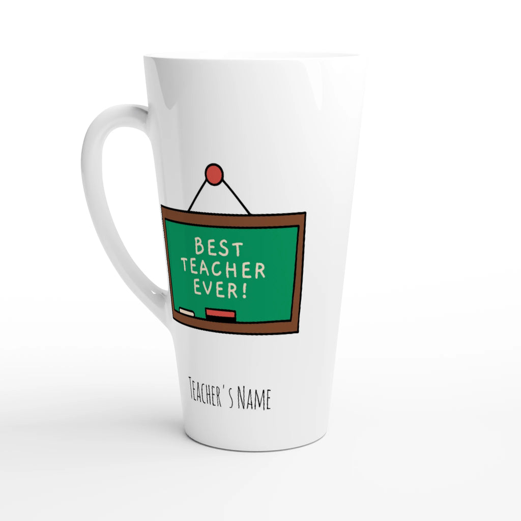 Best Teacher Ever, Blackboard White Latte 17oz Ceramic Mug Default Title Latte Mug