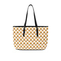 Hamburgers on White PU Leather Tote Bag Large One Size Leather Tote Bag-Large Food Printed Offshore