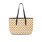 Hamburgers on White PU Leather Tote Bag Large One Size Leather Tote Bag-Large Food Printed Offshore