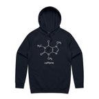 Caffeine Molecule - Mens Hoodie Navy Mens Hoodie Coffee Printed In Australia Science