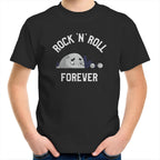 Rock And Roll Forever - Kids Youth T-Shirt Black Kids Youth T-shirt Music Printed In Australia