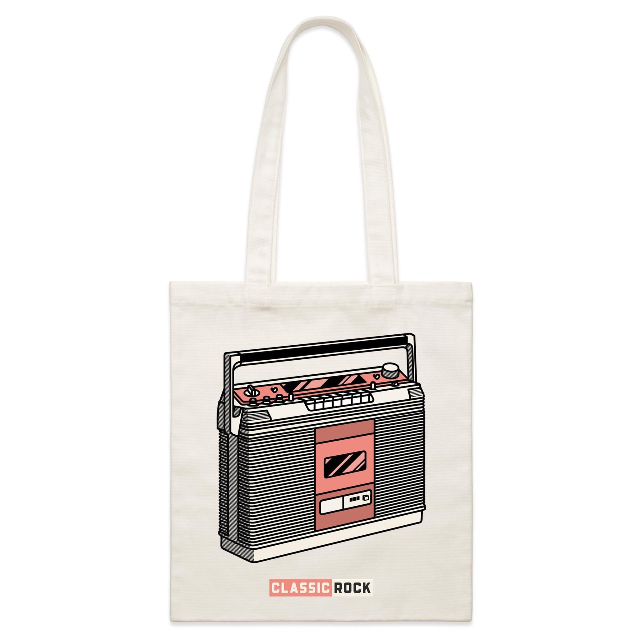 Classic Rock Cassette Player - Parcel Canvas Tote Bag Default Title Small Tote Bag Music Printed In Australia Retro
