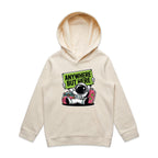 Astronaut, Anywhere But Here - Kids Hoodie Ecru Kids Hoodie Printed In Australia