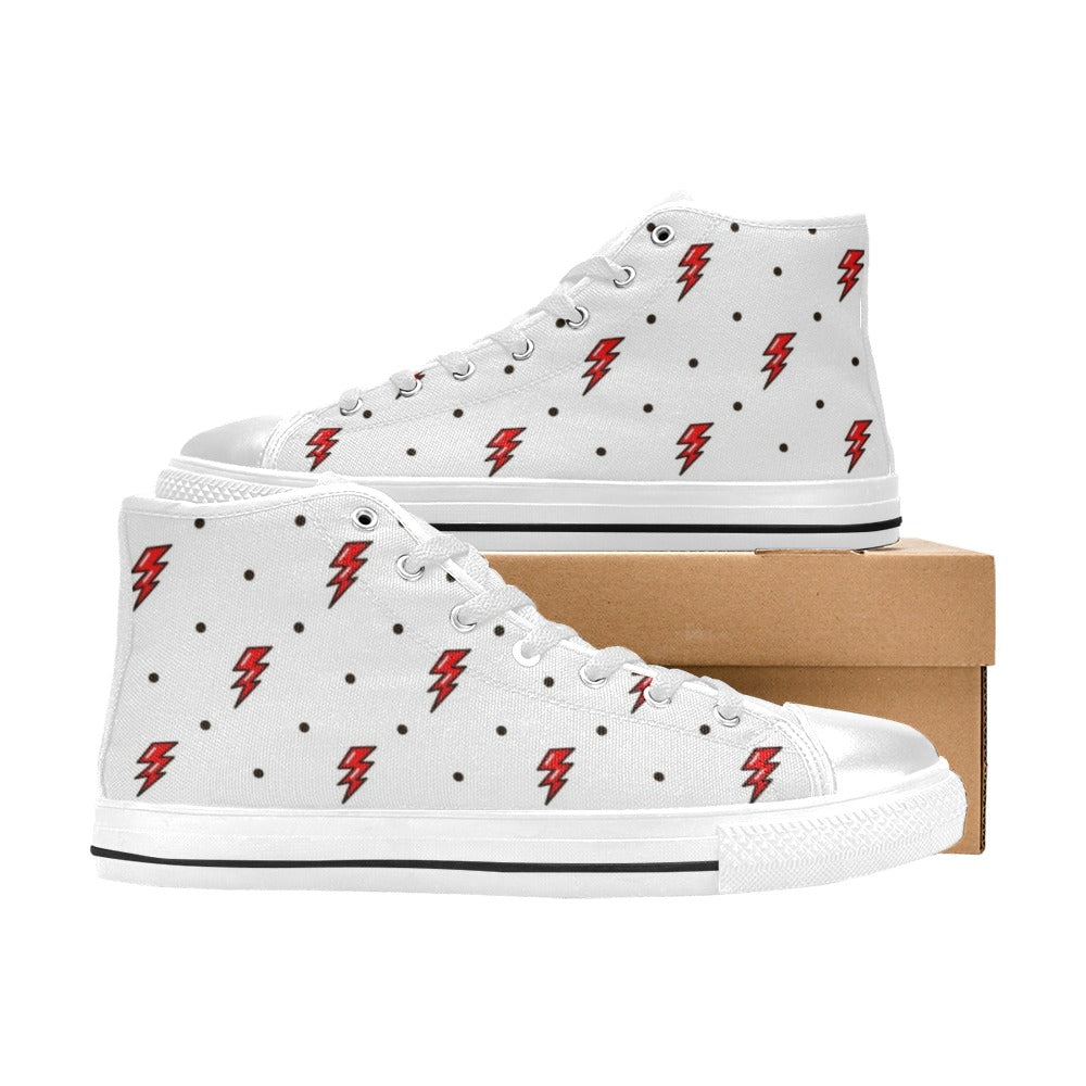 Red Lightning - Men's High Top Canvas Shoes
