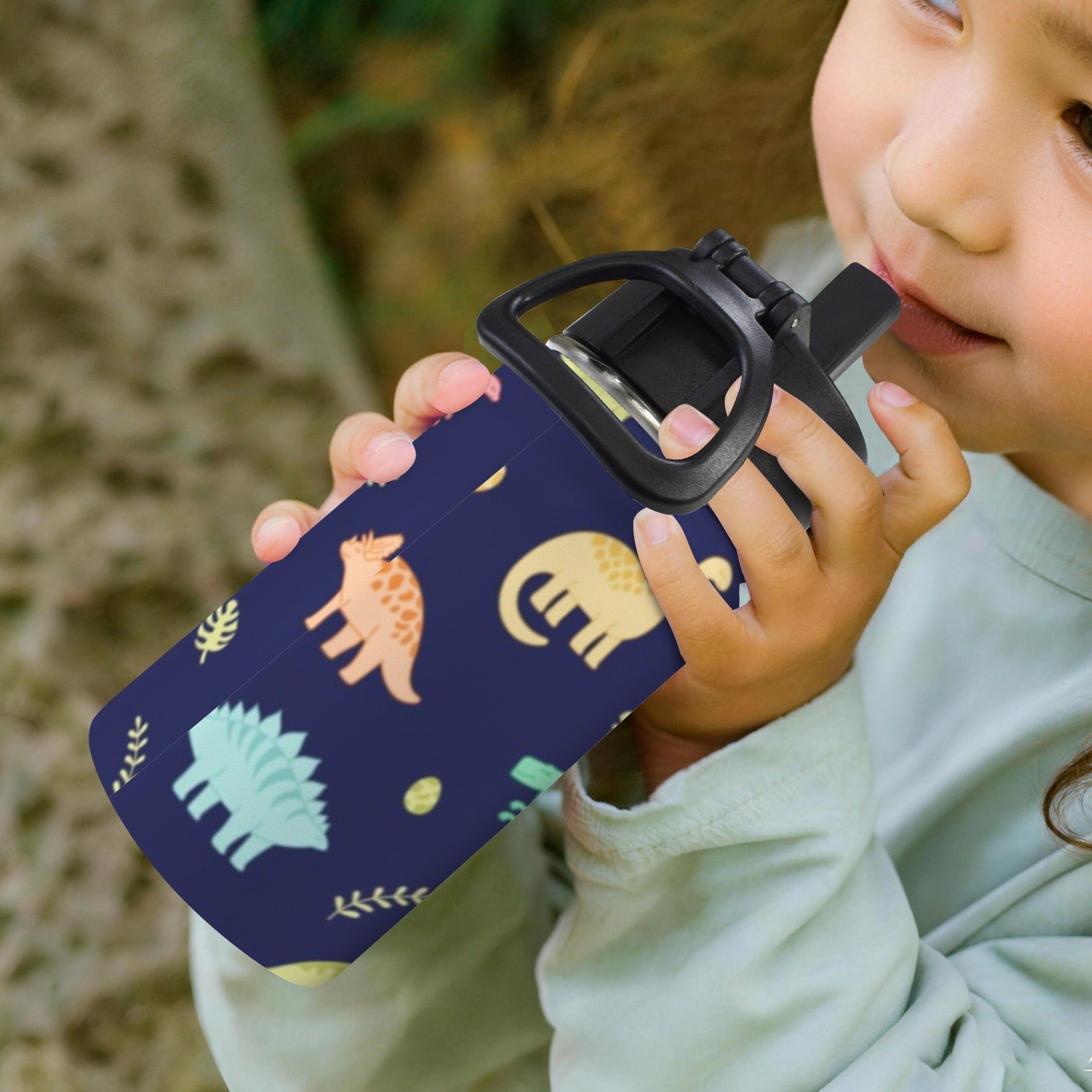 Dinosaurs 12oz Kids Water Bottle with Straw Lid