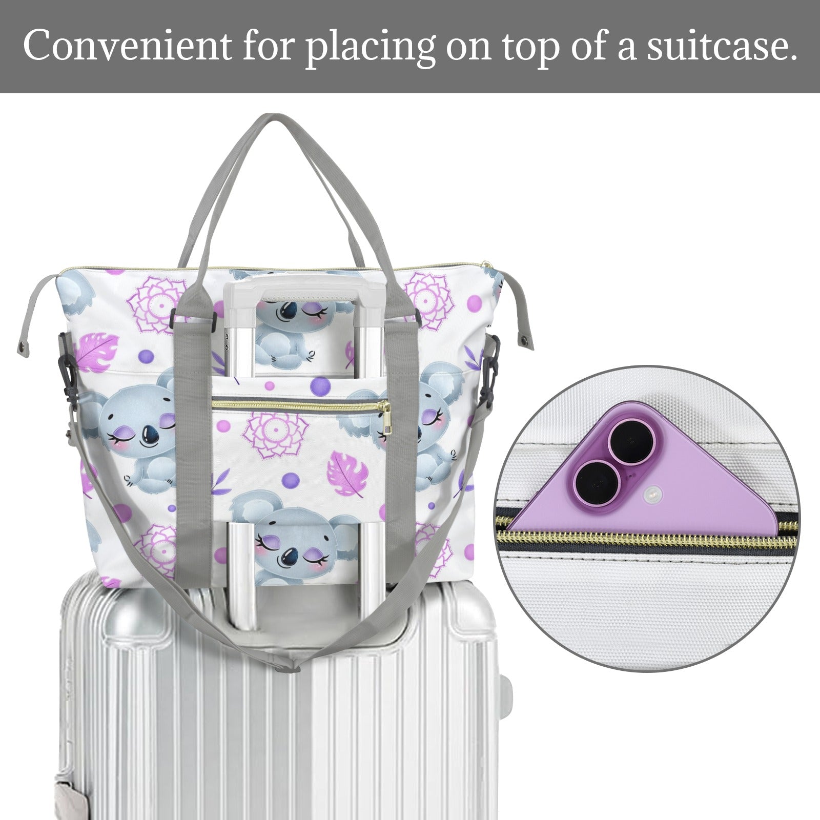 Zen Koala Duffle Bag-Simple (Model 1715) Duffle Bag-Simple (1715)