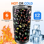 Quavers, Music Notes - 20oz Mobile Tumbler with Lid (Black Lock) 20oz Travel Mug Music Printed Offshore