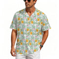 Tropical Flowers And Leaves Men's Crinkle Hawaiian Shirt