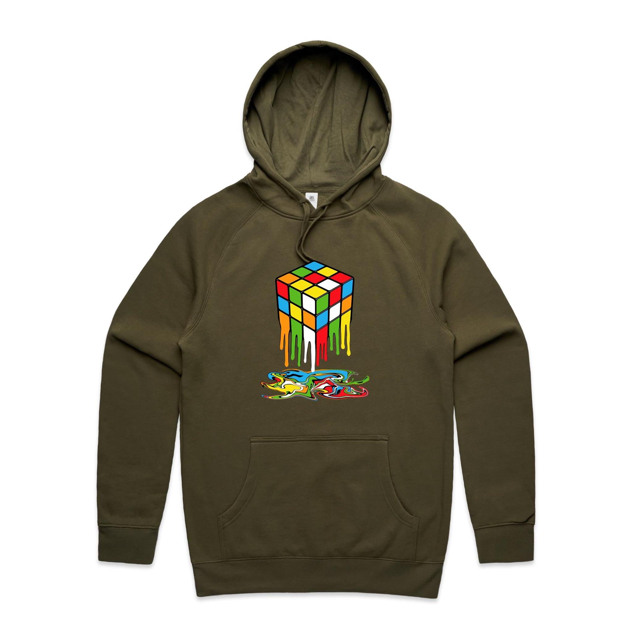 Melting Game Cube - Mens Hoodie Army Mens Hoodie Games Printed In Australia