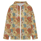 Vintage Retro Floral Women's Full-Zip Hoodie