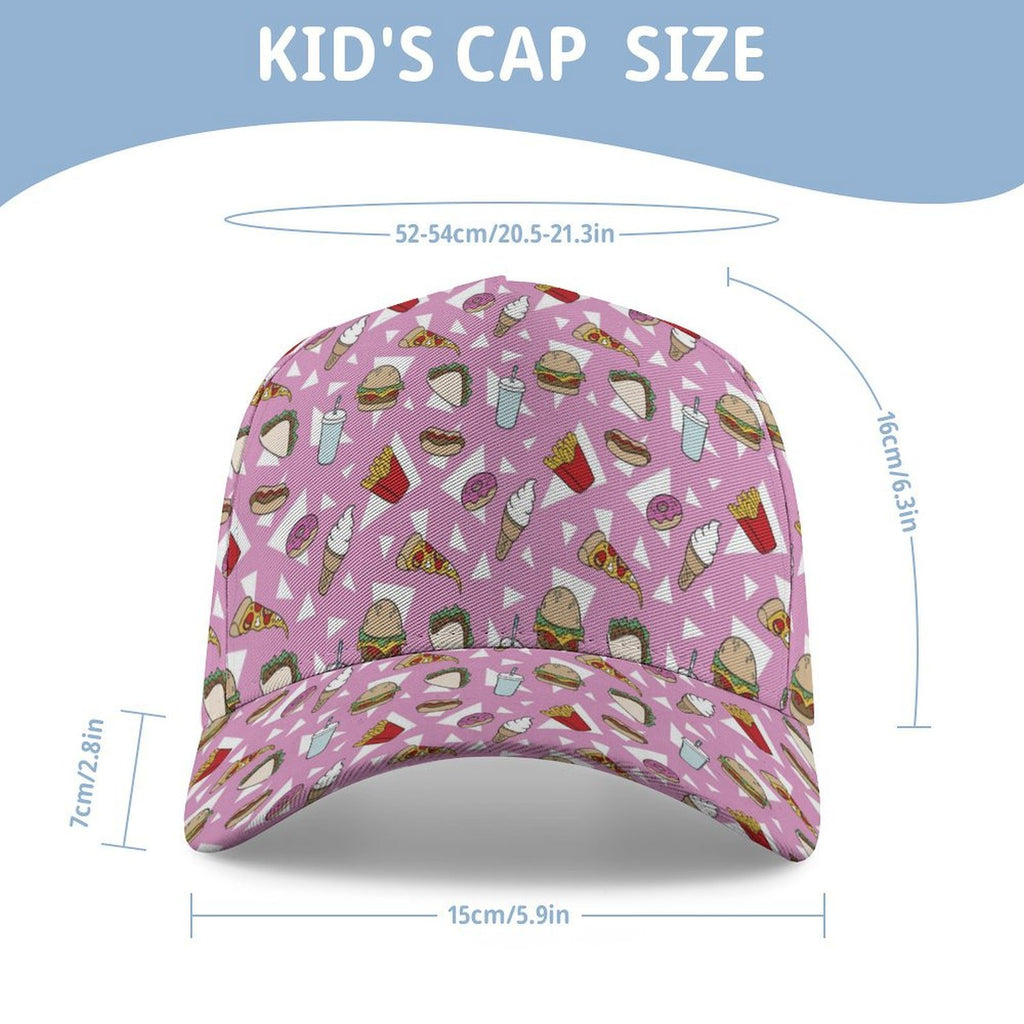 Fast Food Kids Baseball Cap Kids Baseball Hat Food Printed Offshore
